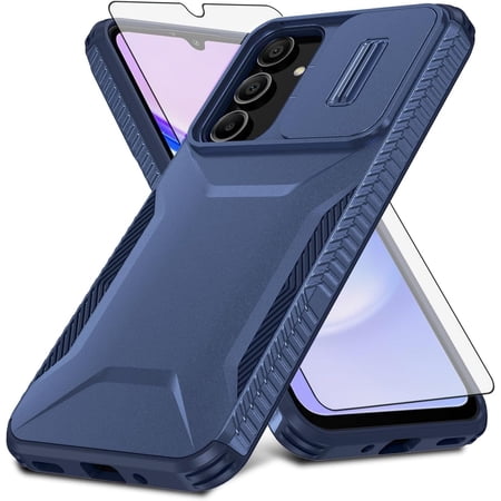 MYKOMI Phone Case for Samsung Galaxy A16 5G/4G with Tempered Glass Screen Protector and Slide Camera Cover Slim Rugged Hybrid Shockproof Protective Hard Thin Cell Accessories A 16 Women Men