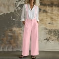 thumbnail image 4 of Ruimatai Women's Casual Linen Overalls High Waist Wide Leg Trousers for Summer & Daily Wear, 4 of 6