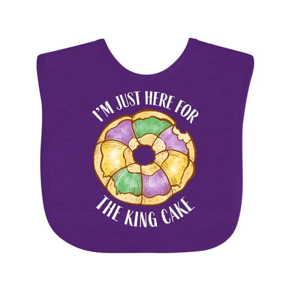 Inktastic I'm Just Here for the King Cake Boys or Girls Baby Bib