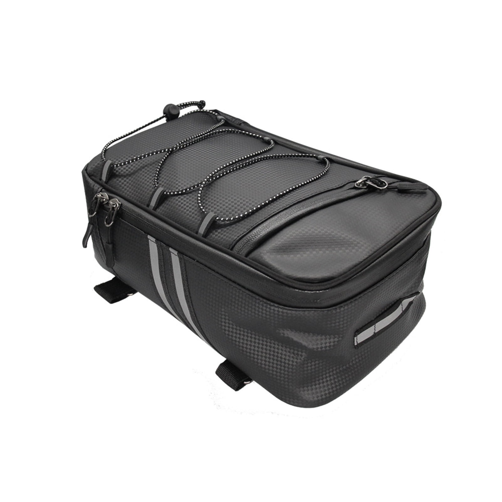 Motorcycle Rear Seat Bag PU Leather 9L Large Capacity Storage Luggage Tool Bag 
