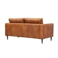 thumbnail image 6 of Crafters and Weavers Alamo Contemporary Italian Leather Loveseat in Light Brown, 6 of 8