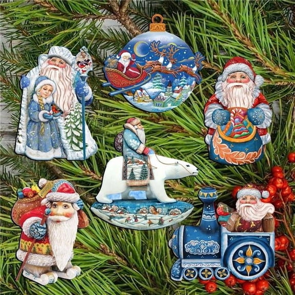 G. Debrekht 8090132C-S6 Up-Up and Away Decorative Wooden Clip-on Ornaments Set of 6 by G. Debrekht - Christmas Decor