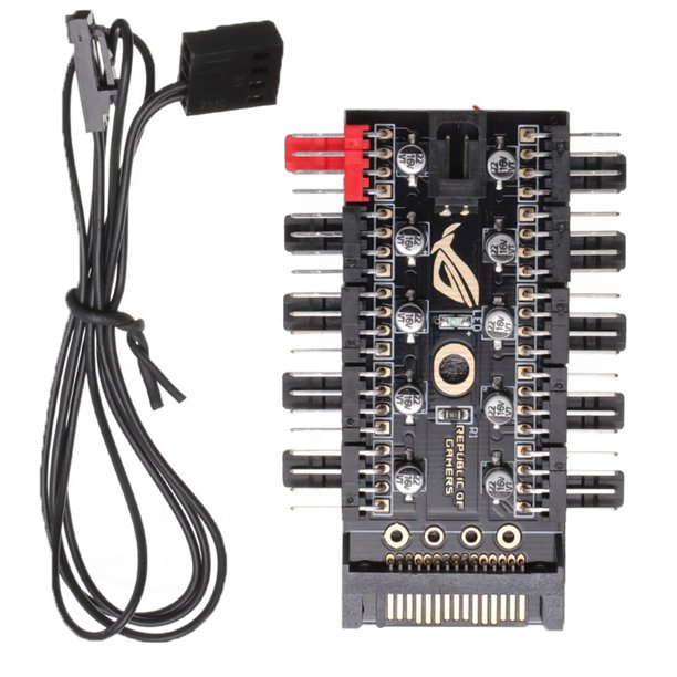 Motherboard 1 to 10 3/4 Pin PWM CPU Cooler Fan Hub Splitter Extension