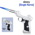 thumbnail image 3 of ZhyrZng Folding Cool Torch Lighters Windproof For Outdoor Douable Blue Flame Refillable Lighters Silver, 3 of 9