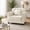 Beige+White + Velvet + 1 Seat, variant on Chesterfield Sofa, Mid-Century Modern Velvet Accent Chair with Nailhead Trim, Button Tufted Armchair with Rolled Armrests & Pillow, Comfy Single Sofa for Living Room Bedroom,Burgundy