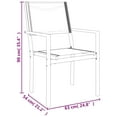 thumbnail image 4 of vidaXL 3 Piece Garden Dining Set Black Steel and Textilene, 4 of 5