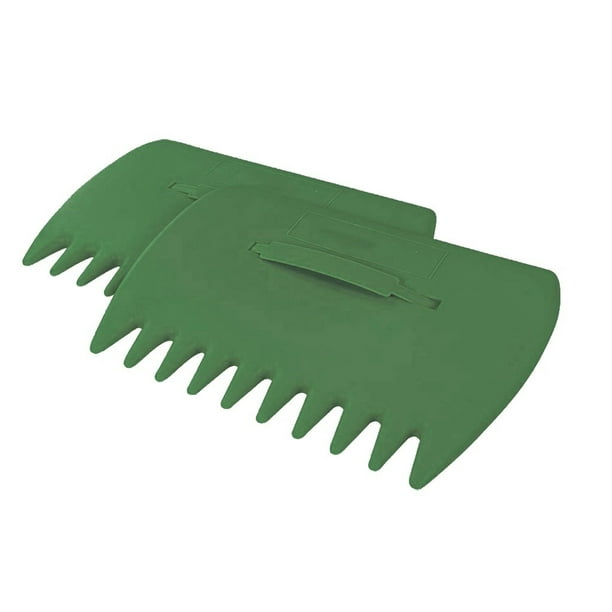 Rastrillo manual para hojas, material plástico, bordes dentados y rectos, para limpiar el jardín, hojas y plantas espinosas, ligero y fácil de usar
