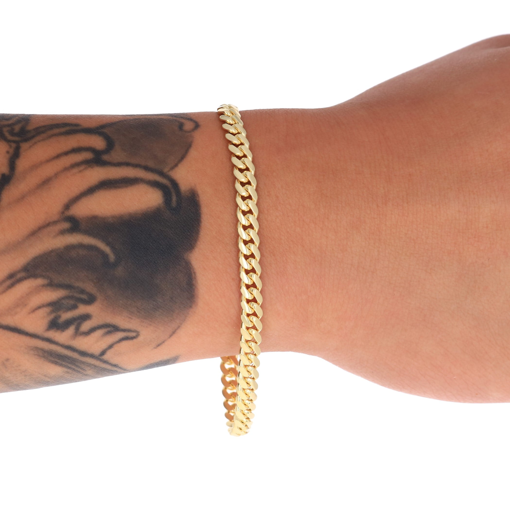 Nuragold 14K Real Yellow Gold Solid Miami Cuban Link Chain Bracelet 7"-9" (2.7mm-11mm) Italian Jewelry for Men & Women