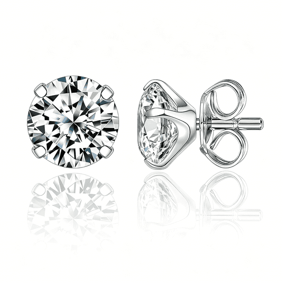DESIGNICE G23 Pure Titanium Earrings F136 Implant Grade Titanium Studs 20G Hypoallergenic Round Cubic Zirconia/Princess-Cut/Square/Ball Earrings for Women Men Sensitive Ears