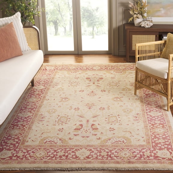 Safavieh Samarkand Kenelm Oriental Wool Area Rug, Ivory/Rust, 6' x 9'