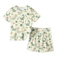 thumbnail image 1 of Zpanxa Ensembles d'Été pour Filles Mode Garçons Décontracté Manches Courtes Col Rond Col Bouton Imprimé Ensembles de Shorts 9 Ans, 1 of 3