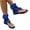 B-Blue, variant on Gpaecead Women Round Open Toe Thong Back Zipper Bootie Style Flat Sandals Plus Size Adjustable Ankle Strap Spring Summer Fashion Comfort White