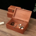 thumbnail image 6 of Vintage Wooden Storage Box with Hinged Lid Decorative Wood Makeup Case Holder, 6 of 9
