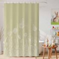thumbnail image 6 of Shower Curtain Spring Plant White Line Art Shower Curtains for Bathroom Decor, Waterproof Polyester Shower Curtain Set with Hooks, Small Stall Size 36" x 72" Flower Butterfly Gold, 6 of 9