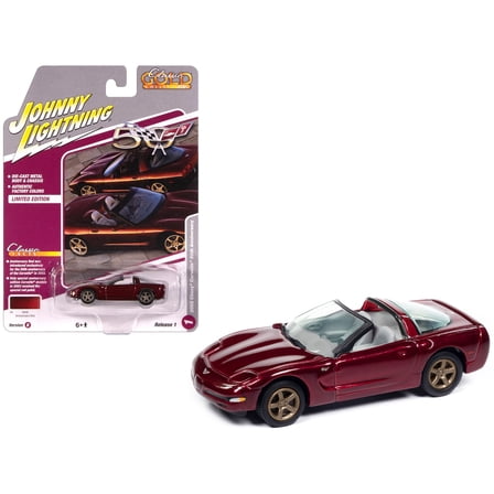 2003 Chevrolet Corvette Convertible "50th Anniversary" Anniversary Red Metallic 1/64 Diecast Model Cars by Johnny Lightning