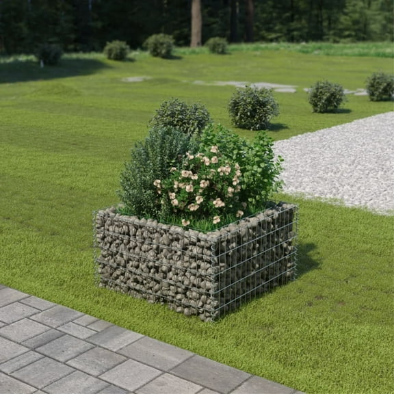 Casafoyer Gabion Raised Bed Galvanised Steel 35.4"x35.4"x19.7"