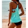 thumbnail image 3 of Women's Sky Blue Printed Lined Tankini Swimsuit, 3 of 7