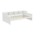 thumbnail image 6 of Twin Size Platform Bed Frame With Trundle, 4 Shelves, Support Slats Twin Platform Bed, No Box Spring Needed Daybed Frame For Bedroom, Living Room, Study Room, 6 of 9