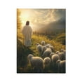 thumbnail image 2 of CozyNet Jesus Standing In A Glowing Meadow Surrounded By Lambs Under A Serene Sky Good Shepherd Wall Art Prints With Frame Canvas Perfect for Living Room & Bedroom, Ready to Hang, Wall Decor 12"x16", 2 of 10