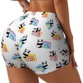 thumbnail image 2 of Fotbe Panda And Rainbow Seamless Shorts, Womens Workout Shorts High Waist Stretch Booty Short for Gym/Yoga/Running/Biking-Large, 2 of 9
