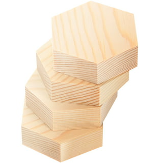 Artibetter 100 Pcs Wooden Pieces Hexagon Wood Shape Beech Wood for DIY Arts Craft Project Ready to Paint or Decorate (17.5mm)
