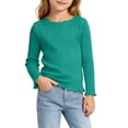 thumbnail image 2 of Nugftut Toddler Girls Thermal Tops Ruffled Crew Neck Base Layer Thermal Tops Warm Thermal Shirts Size 16-18 Months, 2 of 6