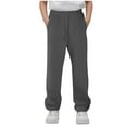 thumbnail image 2 of Cethrio Boys Sweatpants, Elastic Waist Running Straight Leg Drawstring Athletic Pants Gray Size 10-12, 2 of 6