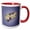 Red/White, variant on 3drose, for Auld Lang Syne with Lavender and Purple Flowers on a Lavender Background, 11oz Two-tone Red Mug