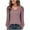 Pink, variant on BLVB Long Sleeve Shirts for Women Fall Lace Hollow out Blouses Dressy Ribbed Knit Sweaters V Neck Tunic Trendy Clothes