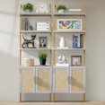 thumbnail image 6 of ARKANTOS Ladder Bookshelf 5 Tier Adjustable Shelf Rattan Cabinet Wall Mounted Shelves Mist Oak, 6 of 8