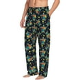thumbnail image 2 of Uemuo Colorful Turtles Pattern Men's Wide Leg Palazzo Lounge Pants with Pockets Light Weight Loose Comfy Casual Pajama Pants-X-Large, 2 of 9