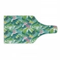 thumbnail image 1 of Leaf Cutting Board, Summer Spring in Exotic Island Flowers Plumeria Lilac Image, Decorative Tempered Glass Cutting and Serving Board, Wine Bottle Shape, Yellow Green Pale Blue, by Ambesonne, 1 of 1