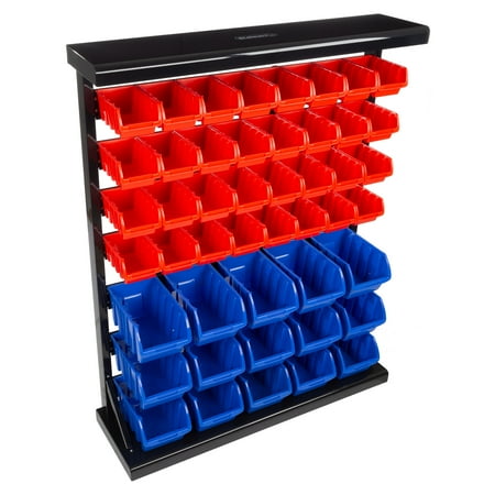 

Stalwart 47 Bin Wall Mountable Tool Storage Rack Organizer with Removeable Drawers