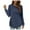 a-Navy39472, variant on VNKIDY Women's Sweatshirt Autumn Solid Color Curved Hem Crewneck Sweatshirt Long Sleeve Loose Fit Pullover With Side Pockets For Daily Wear Casual Tops