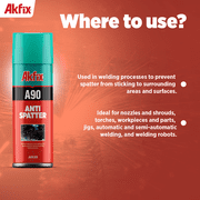 Akfix A90 Anti Spatter Spray for Welders, Arc MIG and TIG, 12 oz, 2 Pack