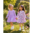 thumbnail image 6 of Lanbubble Toddler Girls Long Sleeve Dresses 2 Pack A-Line Casual Play Dresses 2-3T, 6 of 7