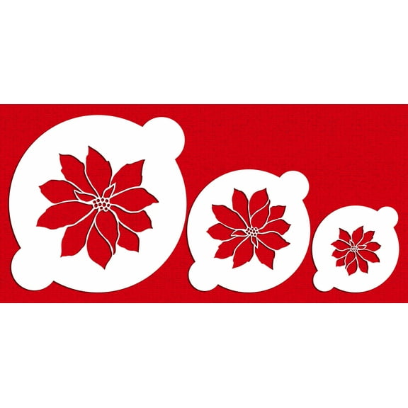 Designer Stencils Poinsettia Cake Stencil, Beige/semi-transparent