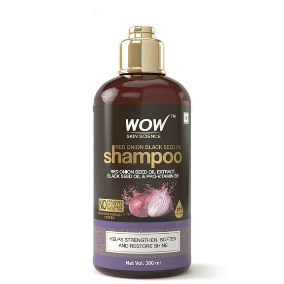 WOW Skin Science Nourishing & Repairing Daily Shampoo with Red Onion Extract & Black Seed Oil, 10.14 fl oz