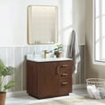 thumbnail image 3 of Vinnova San 36" Single Sink Wood Bath Vanity with Grain Stone in Natural Walnut, 3 of 16