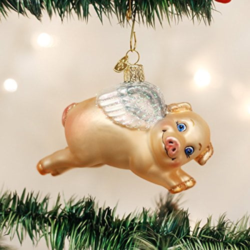 Details about   Old World Christmas SNOWY PIG N Glass Ornament w/ OWC Box 12419 