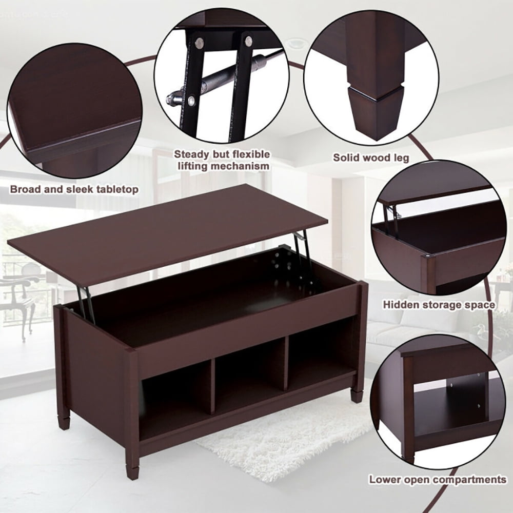 Finihen Lift Top Coffee Table, Lift Tabletop Dining Table, Lift Top Coffee Table with Hidden Storage Compartment, for Living Room, Office, Coffee Finihen Lift Top Coffee Table, Lift Tabletop Dining Table, Lift Top Coffee Table with Hidden Storage Compartment, for Living Room, Office, Coffee