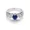 Rose, variant on 925 Sterling Silver Ring Blue Heart Cut Ring 14K White Gold Sapphire Engagement Ring for Women