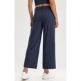 thumbnail image 2 of Pantalones de vestir de pierna ancha Libin para mujer, cintura alta, color azul marino, 2 of 8