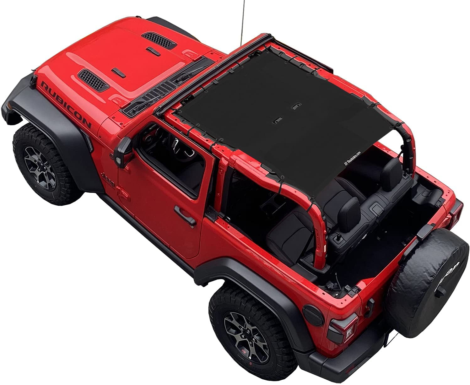 Shadeidea Jeep Wrangler Sunshade JL 2 Door (2018-Current) Sun Shade Front  and Rear Trunk - Tan Mesh Screen Top Cover UV Blocker with Grab Bag - 10  Years Warranty 
