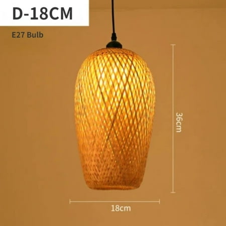 

CHNGSNG Exquisite Rustic Bamboo Rattan Hanging Lamp - Unique Decorative Artisanal Pendant Light - Stylish Handcrafted Fixture for Living Space - One-of-a-Kind Handwork Crafted Home Decor