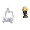 thumbnail image 1 of Figura de pensador abstracto, estatua de mujer africana, adorno de resina, decoración artística, escultura moderna única, adecuada para estante de ofi, 1 of 8