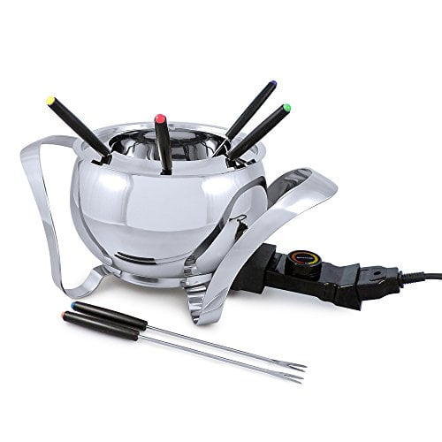 Swissmar Montreux 9 Piece Electric Fondue Set, Stainless