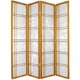 thumbnail image 5 of Oriental Furniture 6 Ft Tall Double Cross Bamboo Tree Shoji Screen, 6 panel, honey color, 5 of 7