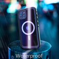 thumbnail image 4 of For iPhone 14 Plus 6.7 inch Waterproof Shockproof Clear Magsafe Rugged Case Hard PC+TPU with Wireless Charging Len Protection Lanyard Case for iPhone 14 Plus.Black, 4 of 13