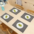 thumbnail image 4 of Placemats Set of 8 for Dining Table, Table Placemats, Rectangular PVC Vinyl, 18x12 Inches - Brown, 4 of 8